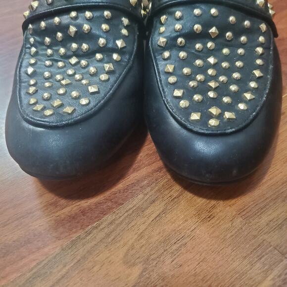 Steve Madden Jordan Studded Black Fur Lined Mule Flats Women's Size 8 Leather - Picture 7 of 16